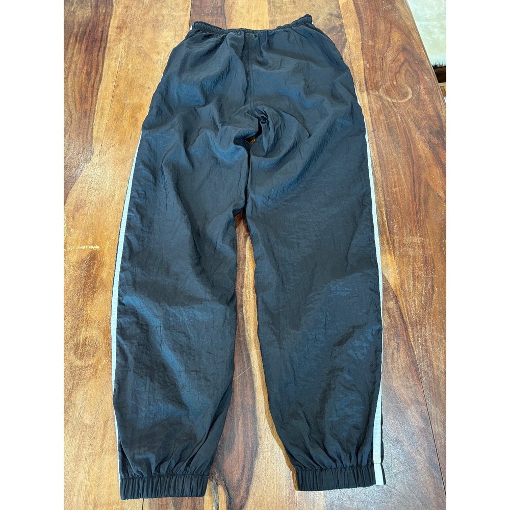 Y2K Adidas 90s Track Pants Mens M Black White 3 Striped Lined Ankle Zip Nylon‎